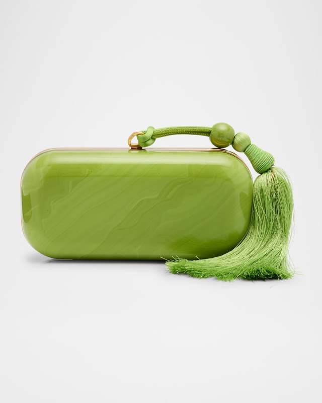 Yasmin Tasseled Acrylic Clutch Bag